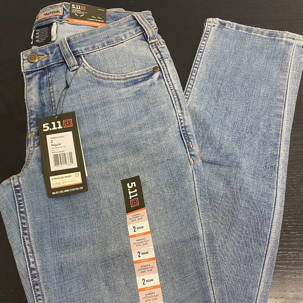 5.11 Tactical Wm Defender Flex Slim Jean Size 2 Regular Indigo 64427